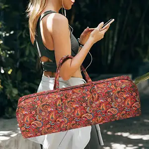 Bolsa de transporte para ioga, sacola de ioga com logotipo personalizado, sacola de ioga para academia e ioga, sacola de ioga à prova d'água de poliéster ecológica personalizada