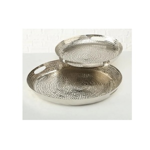 Plateau de service rectangulaire en métal avec poignée dorée pour la maison et le restaurant plateau de service de nourriture de la meilleure qualité à vendre - Product Image 3