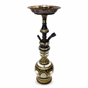Cachimba Farida Luxury Mini Cleo de latón macizo con juego completo y diseño árabe pintado a mano - Product Image 1