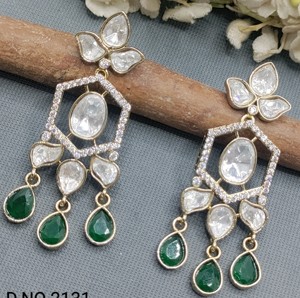 Moissanite Mehandi Pendiente Sku 2131 C1 - Product Image 1