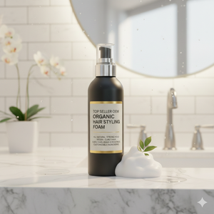 Mousse coiffante bio OEM la plus vendue, entièrement naturelle, tenue forte, végane, pour cheveux bouclés, barbe et moustache, ingrédients personnalisables - Product Image 2
