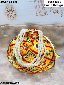 Pochette Potli brodée à la main en Inde, parfaite pour les cadeaux de mariage, les cadeaux de retour et les célébrations chics ! - Product Image 6