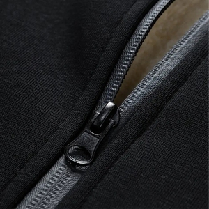 Chándal deportivo informal de moda con cuello levantado, conjunto de chándal de dos piezas con cremallera de algodón 100% para hombre de invierno - Product Image 6