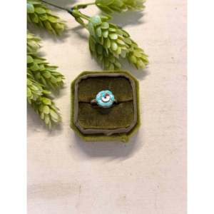Zuni Handmade Men's Ring Multi-Color Stone Sterling Silver Sunface Inlay Turquoise Oval Handcrafted Jewelry for Everyday Wear - Product Image 1