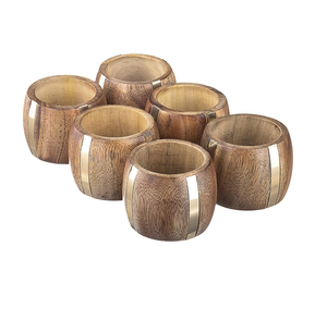 Porte-serviette en bois en gros rond rond rond rond décor de table accessoire de fête en bois fantaisie - Product Image 5