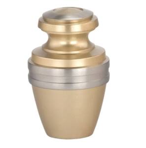 Brass <b>Keepsake</b> Cremation Urns With Gold Leaf Design and Black Color Finished <b>for</b> Human <b>Ashes</b> <b>Keepsake</b> Urns - Product Image 3