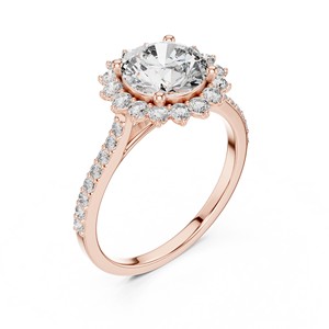 Bague double halo en moissanite ronde brillante de 1,5 ct, en argent sterling 925, bijoux de luxe pour femmes, pour fiançailles, mariage, anniversaire - Product Image 4