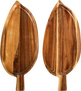Plateaux de service en bois à feuilles Assiette de service pour restaurant, hôtel, maison, mariage, prix en gros - Product Image 5