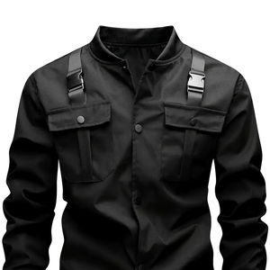Top Selling Men's Black Leather Bomber <b>Jacket</b> High Quality Customizable <b>Safari</b> <b>Jacket</b> Zipper Closure Waterproof <b>Jackets</b> - Product Image 1