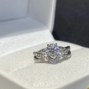 14K or massif 925 argent luxe laboratoire cultivé princesse coupe bague de fiançailles VVS clarté IGI certificat femmes bijoux de mariage - Product Image 5