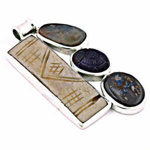 Colgante de Plata Hecho a Mano con Incrustaciones de Amatista, Estilo Religioso Único, Joyería de Oro, Regalo para Mujer, Colgantes con Patrón de Gancho - Product Image 1