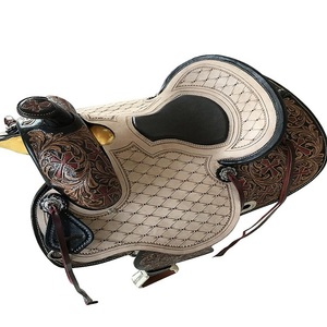 Sillín occidental de cuero genuino cómodo y duradero para montar a caballo para mayoristas ecuestres indios - Product Image 2