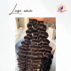 Wholesale Stunning Thick Loose Wave Reliable Supplier Genius Weft Human Hair, Raw Human Hair Extensions, Raw Hair Vendor,