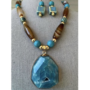 Handmade Resin Beads <b>Long</b> <b>Necklace</b> Heart Cut Seed Glass Beads Link Choker <b>Necklace</b> Embroidery for Women's Partyware - Product Image 4