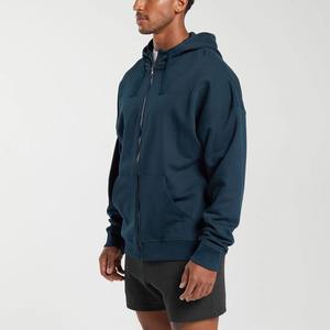 High Quality <b>Men's</b> Oversized Zipper <b>Hoodies</b> Heavyweight Cotton Fleece Custom <b>Black</b> Custom Blank Full <b>Zip</b> <b>up</b> <b>Hoodies</b> - Product Image 5