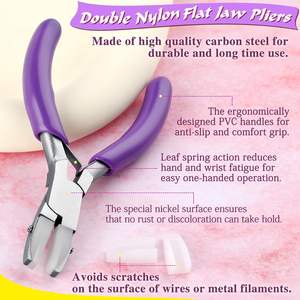 Alicates de mandíbula de nailon con logotipo personalizado OEM, herramientas de fabricación de joyas de mandíbula plana doble, acero inoxidable para dar forma al alambre y uso al por mayor - Product Image 4