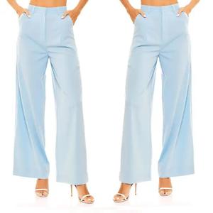 Haute qualité coton mélangé maigre solide femmes bureau naturel taille décontracté deux fois tissu large jambe pantalon fabriqué au Vietnam - Product Image 5