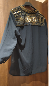 Femmes YX625 antistatique Cami Top Style discothèque avec dos fendu brillant perle décor pour les soirées événements robes de soirée - Product Image 2