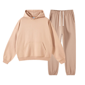 ชุดวอร์มผ้าสักหลาดสำหรับผู้ชายชุดวอร์มปักลายผ้ากำมะหยี่ทรงโอเวอร์ไซส์สำหรับผู้ชายขายส่ง OEM - Product Image 4