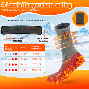 Calcetines Eléctricos con Calefacción para Hombre y Mujer, Calcetines Cálidos Recargables con Control por Aplicación para Acampar al Aire Libre en Invierno - Product Image 2