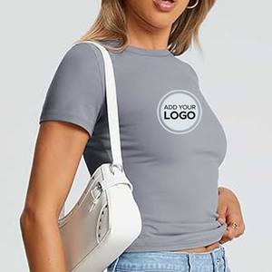 Camisetas ajustadas para mujer, camisetas de algodón con cuello redondo, camisetas raglán informales de manga corta, camisetas sólidas básicas, camiseta de manga corta para mujer - Product Image 5