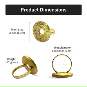 Glimpse Homes Anneaux de serviette en métal élégants Best-seller 2024 avec motif feuille de lotus pour table à manger en forme de cercle - Product Image 6