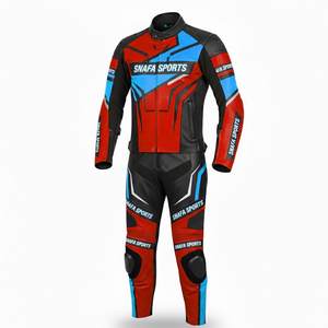 Combinaison de moto en cuir véritable Snafa Sports pour hommes, haute qualité, vêtements de course automobile de protection, combinaison en cuir - Product Image 1