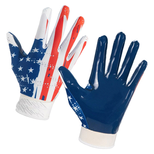 Low Price Receiver Gloves Breathable Best With High Quality Grip Silicone Palm Adjustable Wrist Football Men's Receiver Gloves - Product Image 1