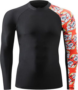 Bonne Qualité Meilleur Matériel Rash Guard pour Hommes et Séchage Rapide à Manches Longues Couleur Unie Plus Size Rash Guard - Product Image 4