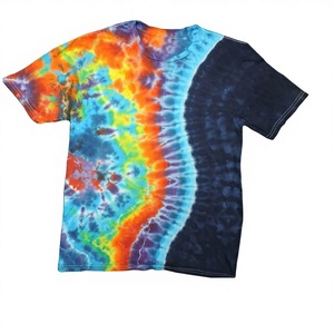 T-shirt personnalisé tie-dye en spirale 100% coton, coupe oversize, streetwear décontracté unisexe, été, vente en gros - Product Image 1