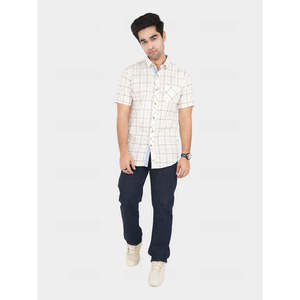 Camisa BAYOU para Hombre, 100% Algodón, Casual, a Cuadros, Corte Slim Fit, Tela Popelina Transpirable, Cuello Extendido, Talla XL - Product Image 1