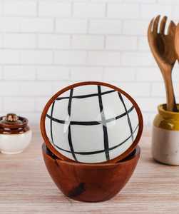 Tazón para Servir Ecológico Hecho a Mano con Diseño Artístico de Esmalte sobre Madera, Apto para Lavavajillas y Personalizable para una Decoración de Mesa Premium - Product Image 4