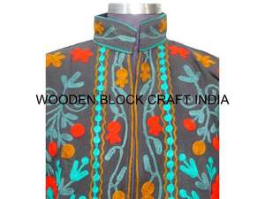 Trending Handmade <b>Duck</b> Canvas Suzani Jacket Cotton Filled Quilted Eco-Friendly Breathable Floral Pattern Winter Regular Women - Product Image 3