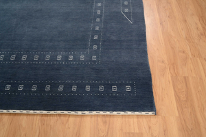 พรมขนแกะสีน้ำเงินทำมือ สไตล์โมเดิร์นมินิมอล ขนาด 9x12 ฟุต สำหรับห้องนั่งเล่น ห้องนอน ตกแต่งบ้าน - Product Image 3