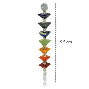 Pirámide de Cristal Natural de 7 Chakras, Varita de Sanación de 20 cm, Barra de Alineación de Energía Reiki - Product Image 4