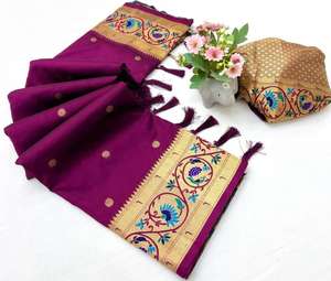 Nueva tienda de sari al por mayor de seda suave y pura de paithani de pavo real bagadu en Surat - Product Image 2