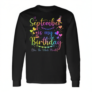 T-shirt à manches longues tie-dye pour le mois entier de septembre, mois de mon anniversaire - Product Image 2