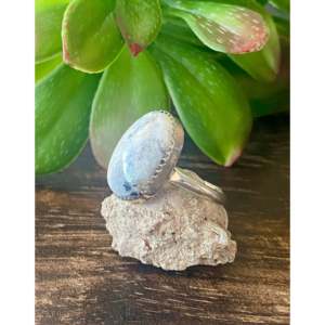 Navajo Handmade White Buffalo Sterling Silver <b>Ring</b> Size 8.25 <b>Adjustable</b> Letter Pattern Natural Stone Hip Hop for Everyday Wear - Product Image 4