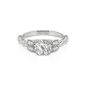 Bague de fiançailles Jeulia Vintage Milgrain Tulip Twist Round Fashion - Product Image 1