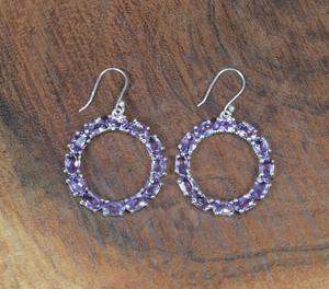 Boucles d'oreilles style bohème en argent faites à la main bijoux en argent sterling 925 améthyste pierres précieuses boucles d'oreilles tendance bijoux pour femmes cadeau pour - Product Image 3