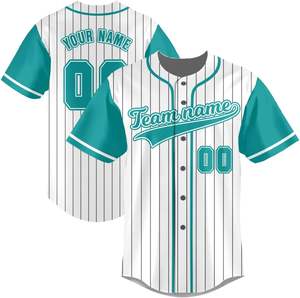 2024 últimos conjuntos de uniformes de béisbol y softbol personalizados sublimación de seis botones transpirable precio bajo - Product Image 1