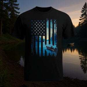 Camiseta de Pesca de Manga Corta con Bandera de EE. UU. para Hombre, Camisetas Promocionales para Pescadores - Product Image 3