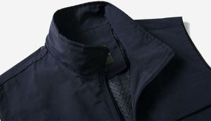 Gilet sans manches à col montant pour hommes, veste de pêche en plein air pour le printemps, l'été avec doublure en maille, logo personnalisé - Product Image 2