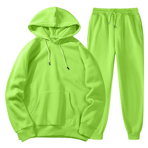 Custom 100% Cotton Fleece High Quality Blank Unisex Oversized <b>Hoodie</b> and Jogger Pants Men's Tracksuit Set - Product Image 6