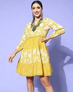 2023 Boho Hippie femmes vêtements genou robes femmes col rond Maxi décontracté à manches longues mexicain brodé Mini robe - Product Image 1