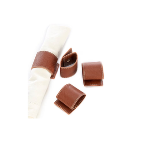 Servilletero de cuero Hotel Mesa servilletero redondo hebilla precio al por mayor servilleteros conjunto para boda venta - Product Image 1