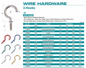Silver Steel Hanging Ceiling Hooks Nickel Plated Vinyl Coated Screw Cup Hook Hanger ISO 9001 Certified Free Samples Bulk Model - Product Image 2