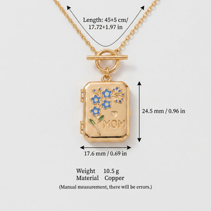 Collier ras du cou tendance en cuivre plaqué or 18 carats avec pendentif cœur ouvrable et fermable, lettre <span class=keywords><strong>MAMAN</strong></span>, idéal pour la Fête des Mères - Product Image 5