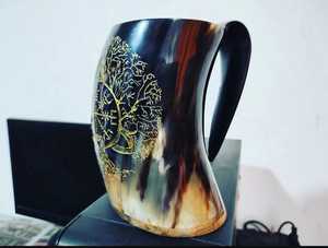 Mug à eau en corne de buffle fait à la main, écologique, mug à boire en corne de buffle naturelle, finition lisse et polie, sculpté à la main - Product Image 6