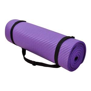 GoYoga+ 71x24in Purple <b>Exercise</b> Yoga Mat with <b>Knee</b> Pad & Strap BalanceFrom Fitness Made of Foam - Product Image 3